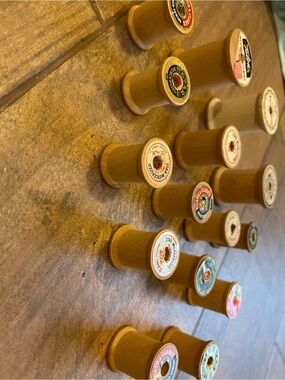 Vintage Wooden Thread Spools 15 - Coats, Talon, Threads, and Star